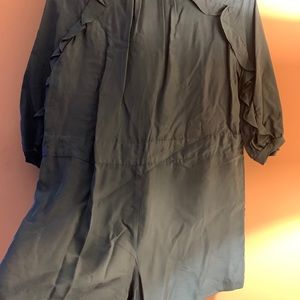 Juicy Couture Washed Silk Ruffled Romper